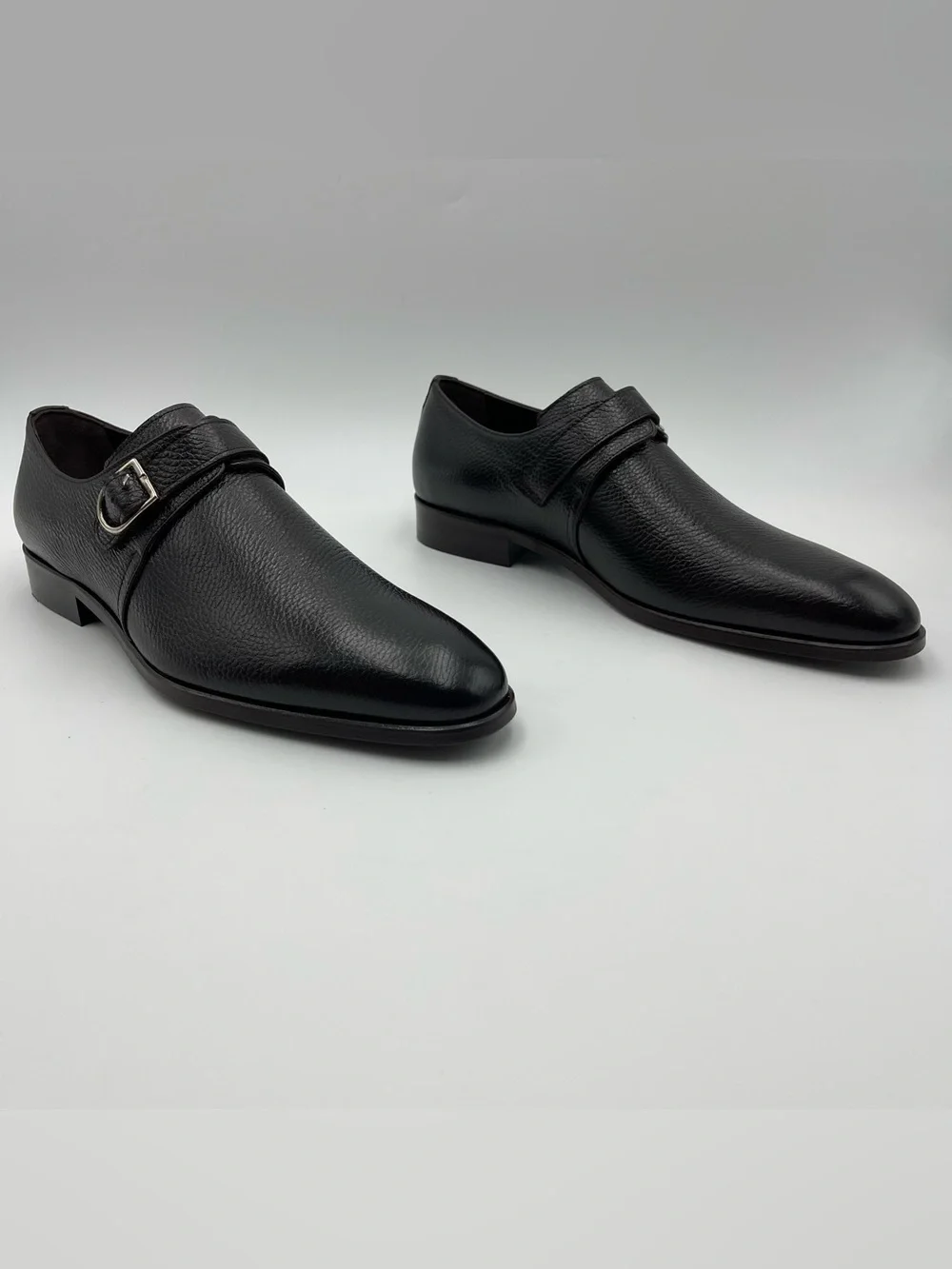 Vellapais SZ 11 Astra Brown Pebbled Leather Monkstrap Shoes MSRP $309